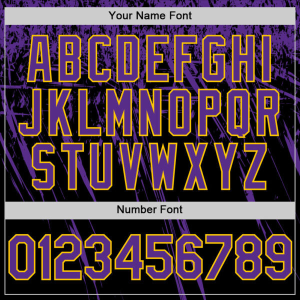 Custom Black Purple-Yellow Distressed Scratch Brush Stroke Authentic Baseball Jersey