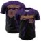 Custom Black Purple-Yellow Distressed Scratch Brush Stroke Authentic Baseball Jersey