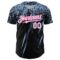 Custom Black White Light Blue-Pink Distressed Scratch Brush Stroke Authentic Baseball Jersey