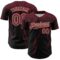 Custom Black Crimson-Cream Distressed Scratch Brush Stroke Authentic Baseball Jersey