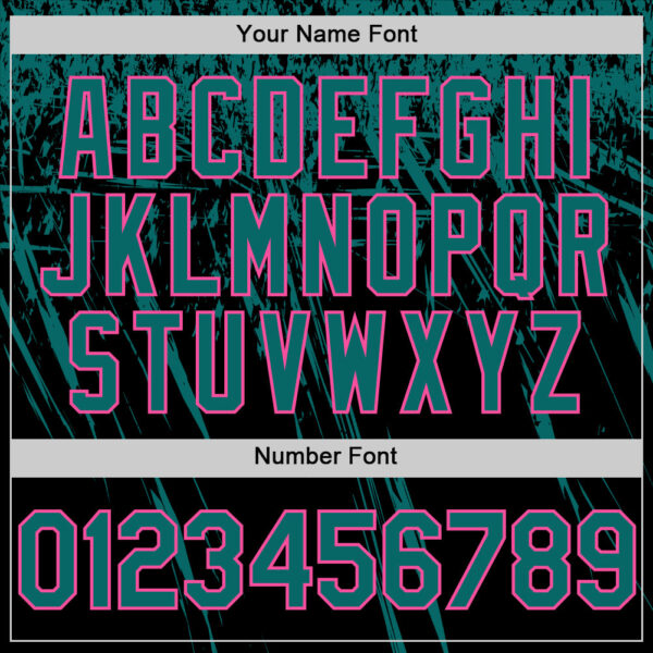 Custom Black Teal-Pink Distressed Scratch Brush Stroke Authentic Baseball Jersey