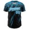 Custom Black Sky Blue-White Distressed Scratch Brush Stroke Authentic Baseball Jersey