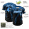 Custom Black Electric Blue-White Distressed Scratch Brush Stroke Authentic Baseball Jersey