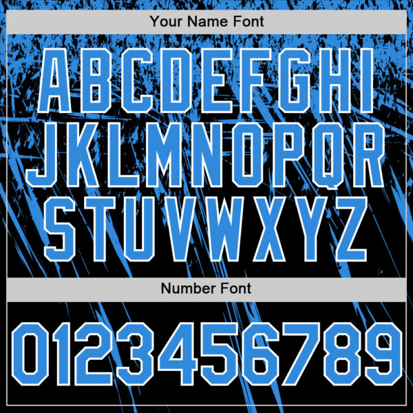 Custom Black Electric Blue-White Distressed Scratch Brush Stroke Authentic Baseball Jersey