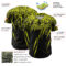 Custom Black Neon Yellow Distressed Scratch Brush Stroke Authentic Baseball Jersey