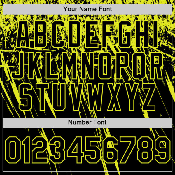 Custom Black Neon Yellow Distressed Scratch Brush Stroke Authentic Baseball Jersey