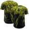 Custom Black Neon Yellow Distressed Scratch Brush Stroke Authentic Baseball Jersey