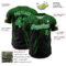 Custom Black Grass Green-White Distressed Scratch Brush Stroke Authentic Baseball Jersey