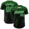 Custom Black Grass Green-White Distressed Scratch Brush Stroke Authentic Baseball Jersey
