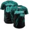 Custom Black Aqua-White Distressed Scratch Brush Stroke Authentic Baseball Jersey