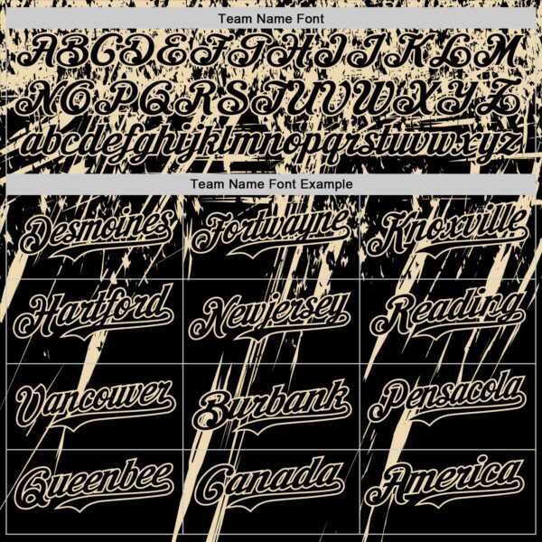 Custom Black Cream Distressed Scratch Brush Stroke Authentic Baseball Jersey
