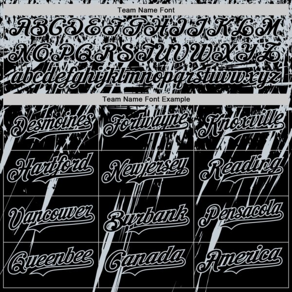 Custom Black Silver Distressed Scratch Brush Stroke Authentic Baseball Jersey