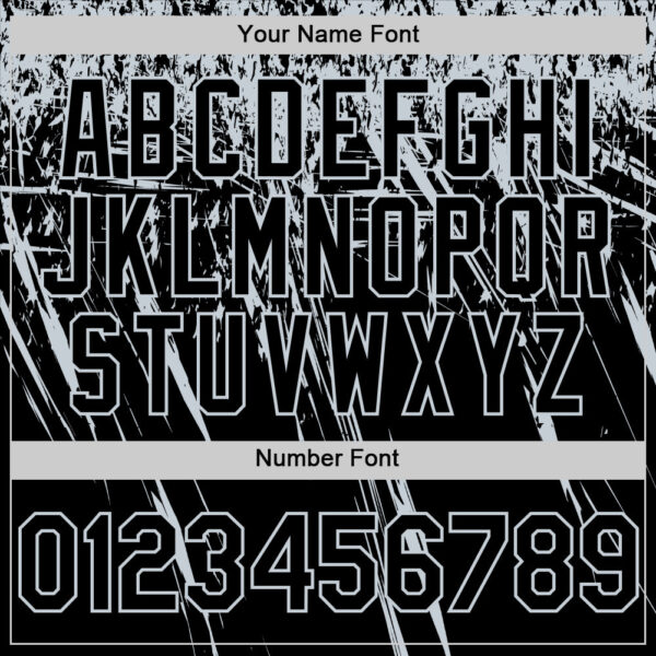 Custom Black Silver Distressed Scratch Brush Stroke Authentic Baseball Jersey