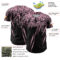 Custom Black Light Pink Distressed Scratch Brush Stroke Authentic Baseball Jersey
