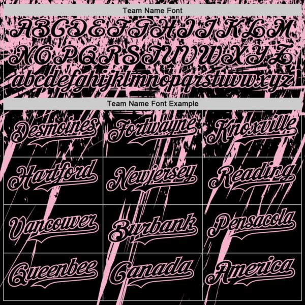 Custom Black Light Pink Distressed Scratch Brush Stroke Authentic Baseball Jersey