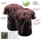 Custom Black Medium Pink Distressed Scratch Brush Stroke Authentic Baseball Jersey