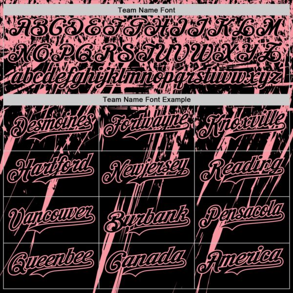 Custom Black Medium Pink Distressed Scratch Brush Stroke Authentic Baseball Jersey