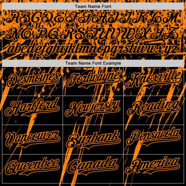 Custom Black Bay Orange Distressed Scratch Brush Stroke Authentic Baseball Jersey