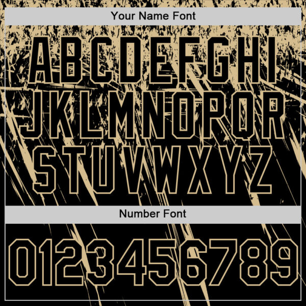Custom Black Vegas Gold Distressed Scratch Brush Stroke Authentic Baseball Jersey