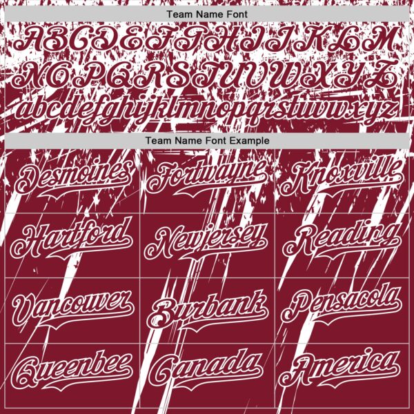 Custom Crimson White Distressed Scratch Brush Stroke Authentic Baseball Jersey