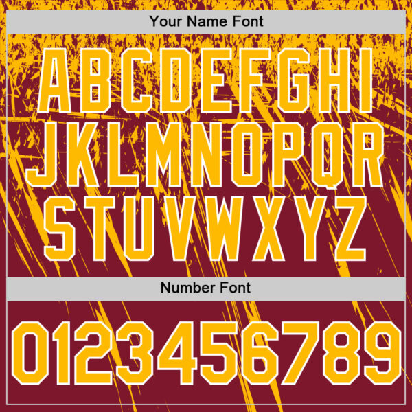 Custom Crimson Gold-White Distressed Scratch Brush Stroke Authentic Baseball Jersey