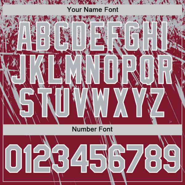 Custom Crimson Gray-White Distressed Scratch Brush Stroke Authentic Baseball Jersey