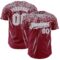 Custom Crimson Gray-White Distressed Scratch Brush Stroke Authentic Baseball Jersey