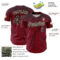 Custom Crimson Black-Cream Distressed Scratch Brush Stroke Authentic Baseball Jersey