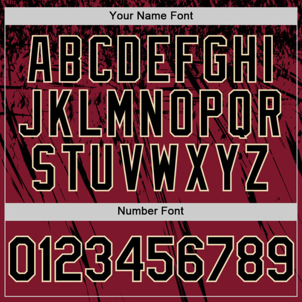 Custom Crimson Black-Cream Distressed Scratch Brush Stroke Authentic Baseball Jersey