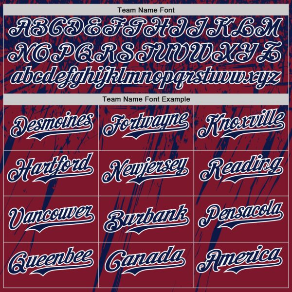 Custom Crimson Navy-White Distressed Scratch Brush Stroke Authentic Baseball Jersey