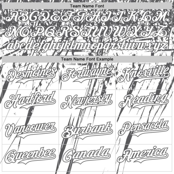 Custom White Steel Gray Distressed Scratch Brush Stroke Authentic Baseball Jersey