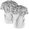 Custom White Steel Gray Distressed Scratch Brush Stroke Authentic Baseball Jersey