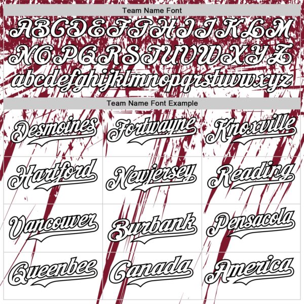 Custom White Crimson-Black Distressed Scratch Brush Stroke Authentic Baseball Jersey