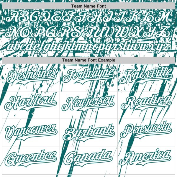 Custom White Teal Distressed Scratch Brush Stroke Authentic Baseball Jersey