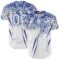 Custom White Royal Distressed Scratch Brush Stroke Authentic Baseball Jersey