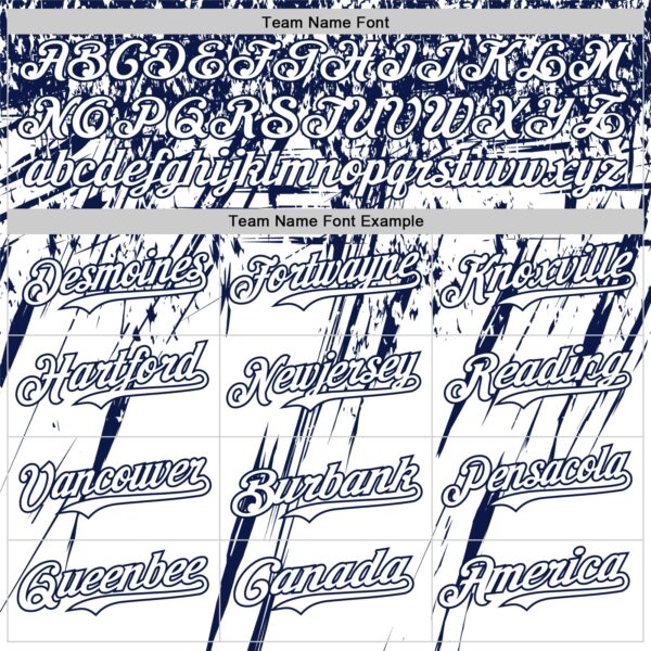 Custom White Navy Distressed Scratch Brush Stroke Authentic Baseball Jersey