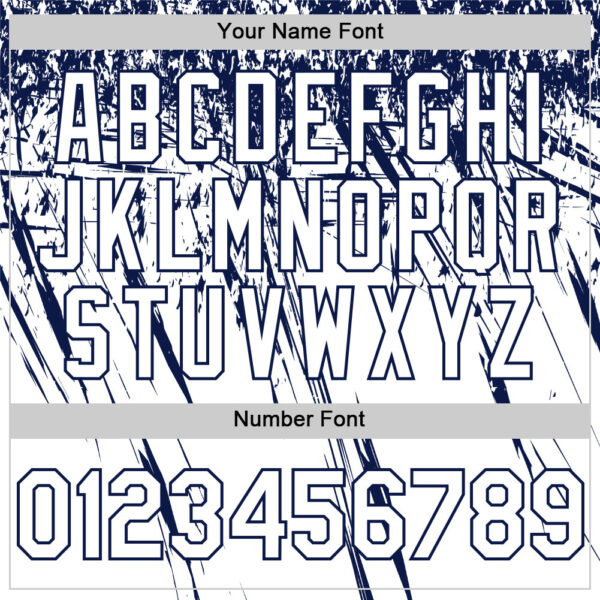 Custom White Navy Distressed Scratch Brush Stroke Authentic Baseball Jersey