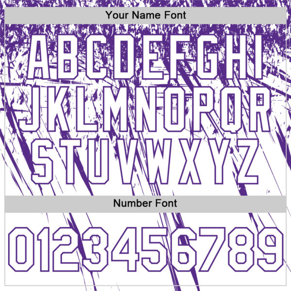 Custom White Purple Distressed Scratch Brush Stroke Authentic Baseball Jersey