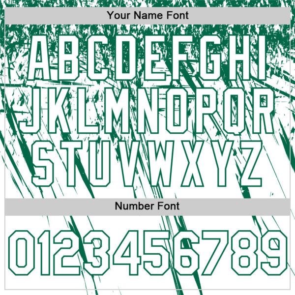 Custom White Kelly Green Distressed Scratch Brush Stroke Authentic Baseball Jersey
