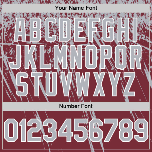 Custom Burgundy Gray-White Distressed Scratch Brush Stroke Authentic Baseball Jersey