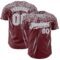 Custom Burgundy Gray-White Distressed Scratch Brush Stroke Authentic Baseball Jersey