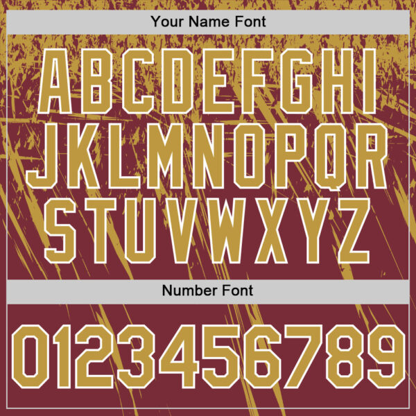 Custom Burgundy Old Gold-White Distressed Scratch Brush Stroke Authentic Baseball Jersey