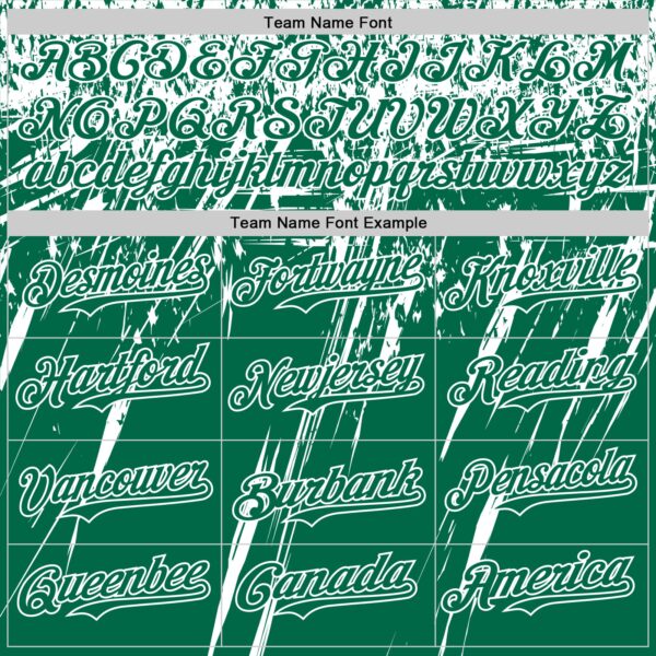 Custom Kelly Green White Distressed Scratch Brush Stroke Authentic Baseball Jersey