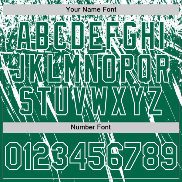 Custom Kelly Green White Distressed Scratch Brush Stroke Authentic Baseball Jersey