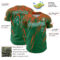 Custom Kelly Green Orange-White Distressed Scratch Brush Stroke Authentic Baseball Jersey