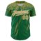 Custom Kelly Green Old Gold-White Distressed Scratch Brush Stroke Authentic Baseball Jersey