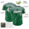 Custom Kelly Green Gray-White Distressed Scratch Brush Stroke Authentic Baseball Jersey