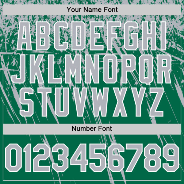Custom Kelly Green Gray-White Distressed Scratch Brush Stroke Authentic Baseball Jersey