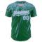 Custom Kelly Green Light Blue-White Distressed Scratch Brush Stroke Authentic Baseball Jersey