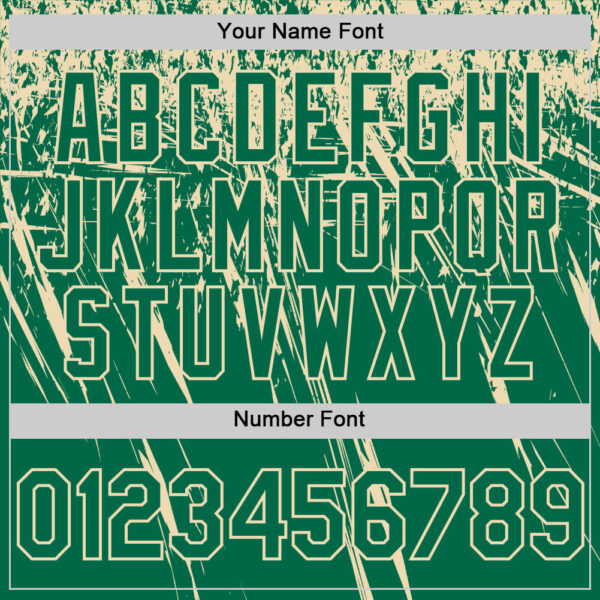Custom Kelly Green Cream Distressed Scratch Brush Stroke Authentic Baseball Jersey